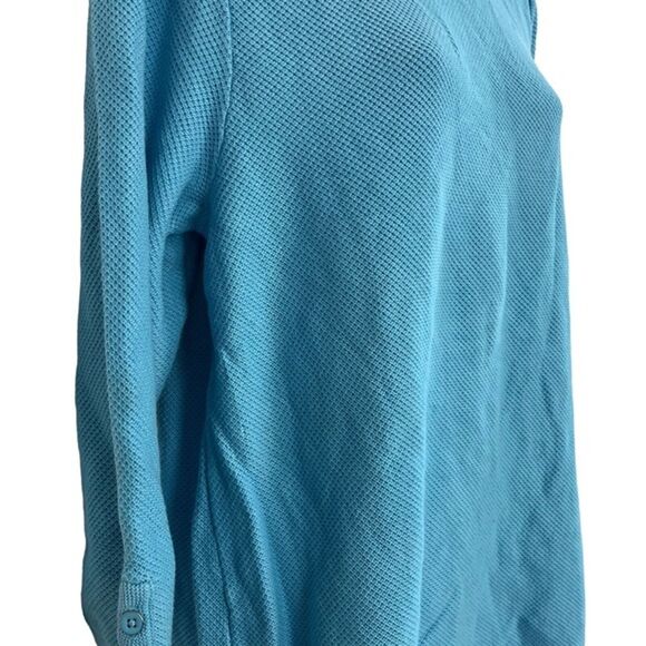 TALBOTS Blue Pullover Cotton Blend Long Sleeve Sweater Medium Weight sz XL - Picture 9 of 16